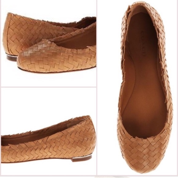 woven tan flats